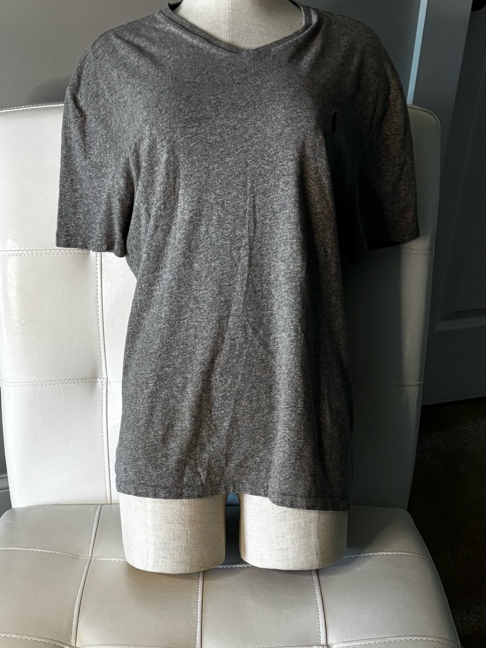Polo by Ralph Lauren Women's Short Sleeve V-Neck Tee - Charcoal Gray